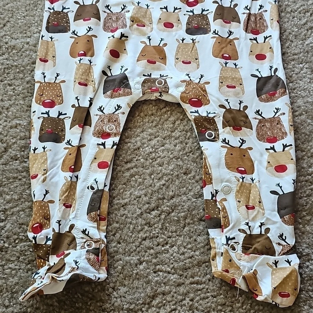 Mud Pie Reindeer Bamboo Sleeper 6-9 Months